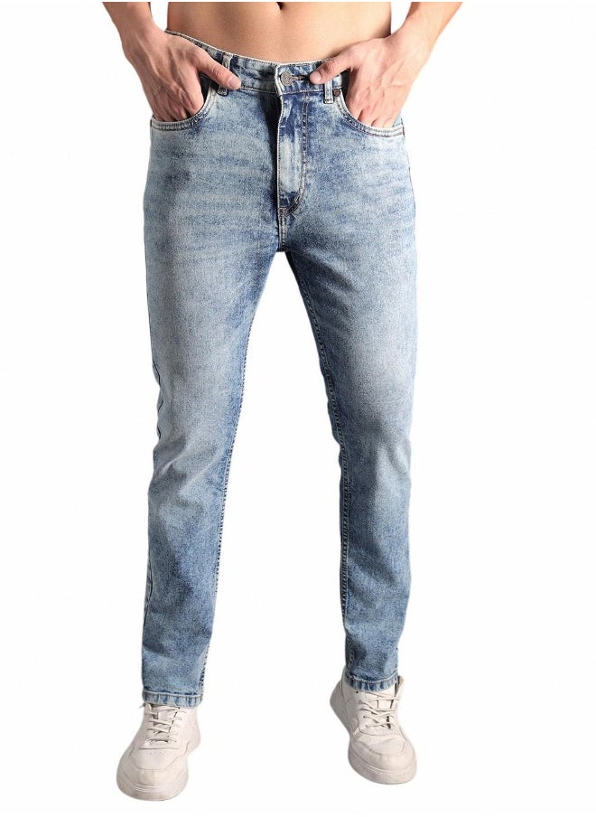 HIGH STAR Men’s Straight Tapered Indigo Jeans – Comfortable and Trendy  - Image 1