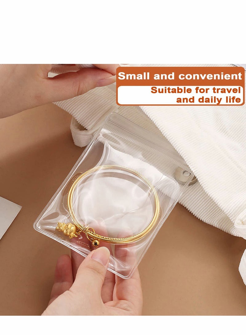 KASTWAVE Transparent Jewelry Storage Box, Clear Acrylic Drawer Organizer Box with 10 Large Bags for Bracelet, 30 Middle Bags for Necklace, 20 Small Bags for Ring, Individually Packaged, Easy to Carry - Image 4