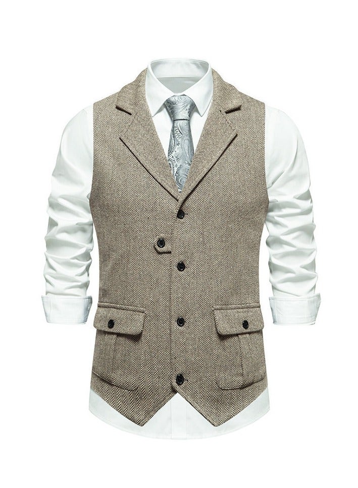 KUYING New Retro Lapel Suit Vest  - Image 1