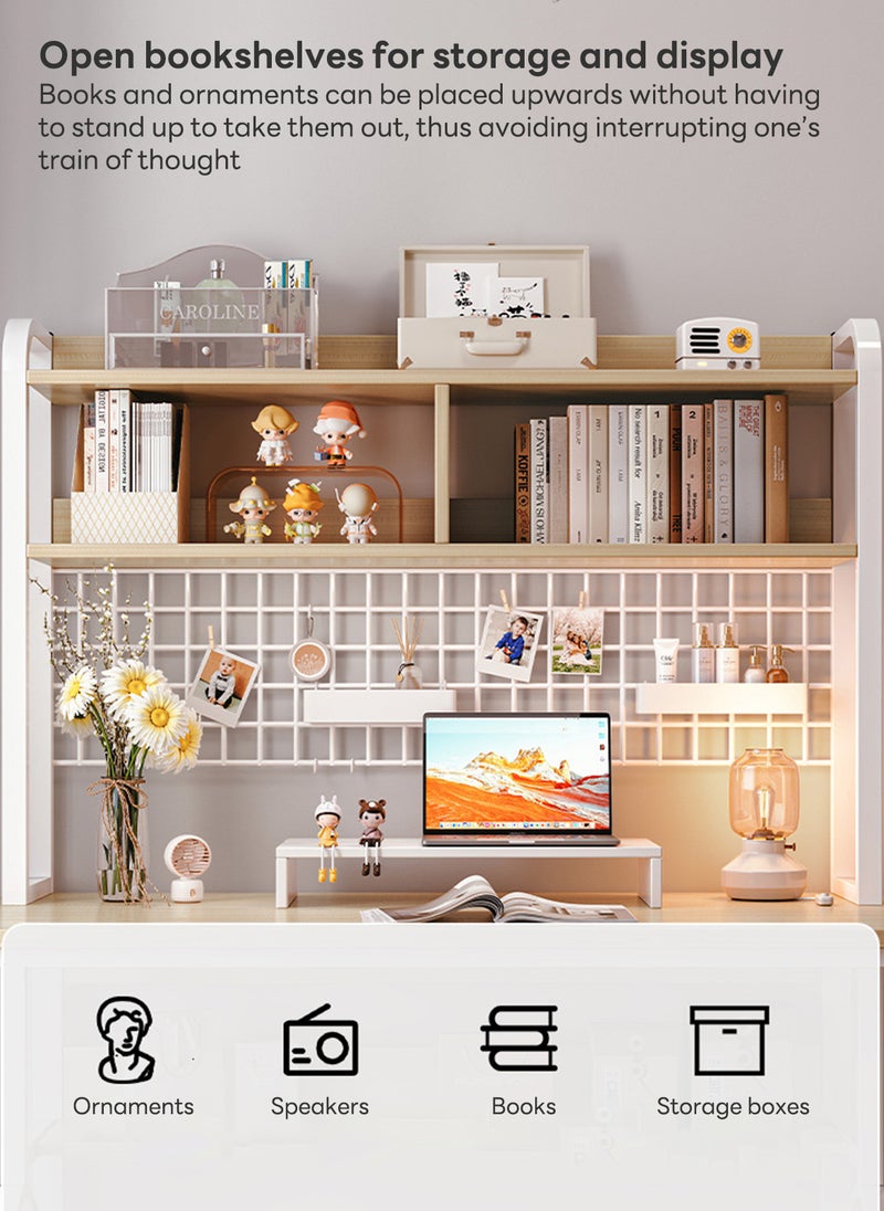 Sharpdo Simple Desktop Computer Table, Desk And Bookshelf, Suitable for Study/Office/Storage (Grid Storage Board Not Included)120*60*150CM - Image 4