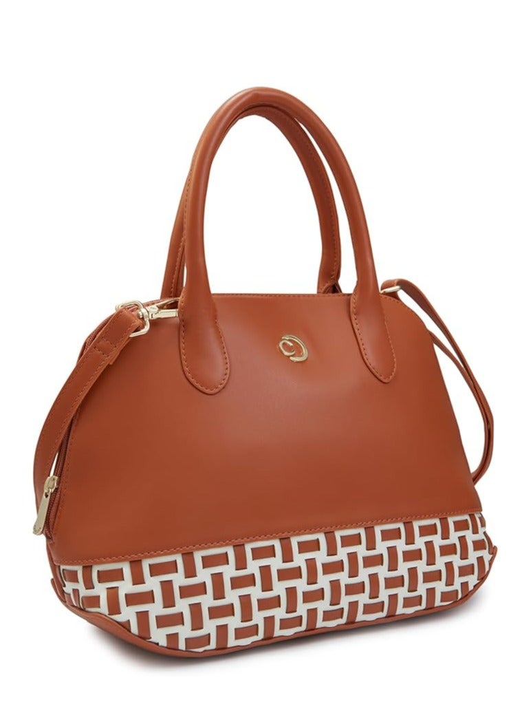 Caprese ZETA SATCHEL MEDIUM TAN QUILTED WOMEN'S HANDBAG - Image 3