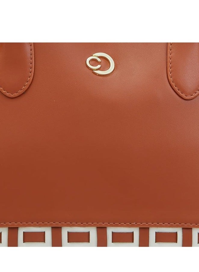 Caprese ZETA SATCHEL MEDIUM TAN QUILTED WOMEN'S HANDBAG - Image 5