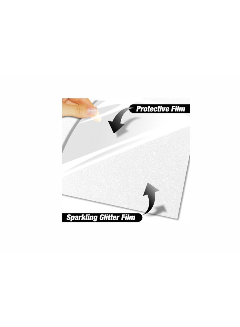 Kalon KALON® White Glitter Heat Transfer Vinyl Roll 12'' x 10ft 3 Meter for T-Shirts, Bags,fabric.Craft Hats & Shoes – Premium HTV for Iron-On or Heat Press HTV Vinyl - Image 5