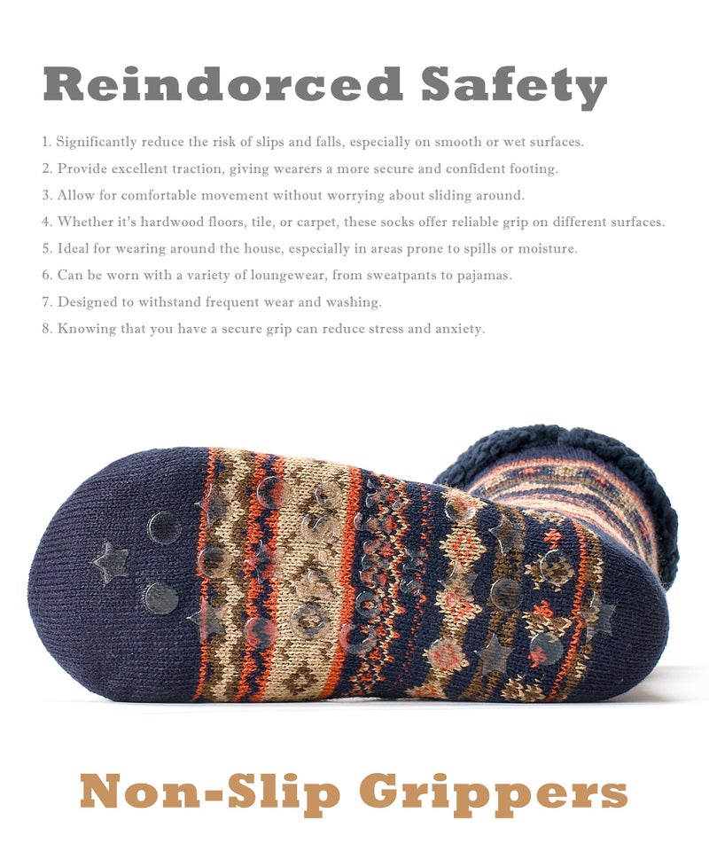 Cozylook Men's Fuzzy Slipper Socks - Non-Slip Grips, Thermal Winter Socks, Plush Sherpa Lined, Gifts & Stocking Stuffers - Image 5