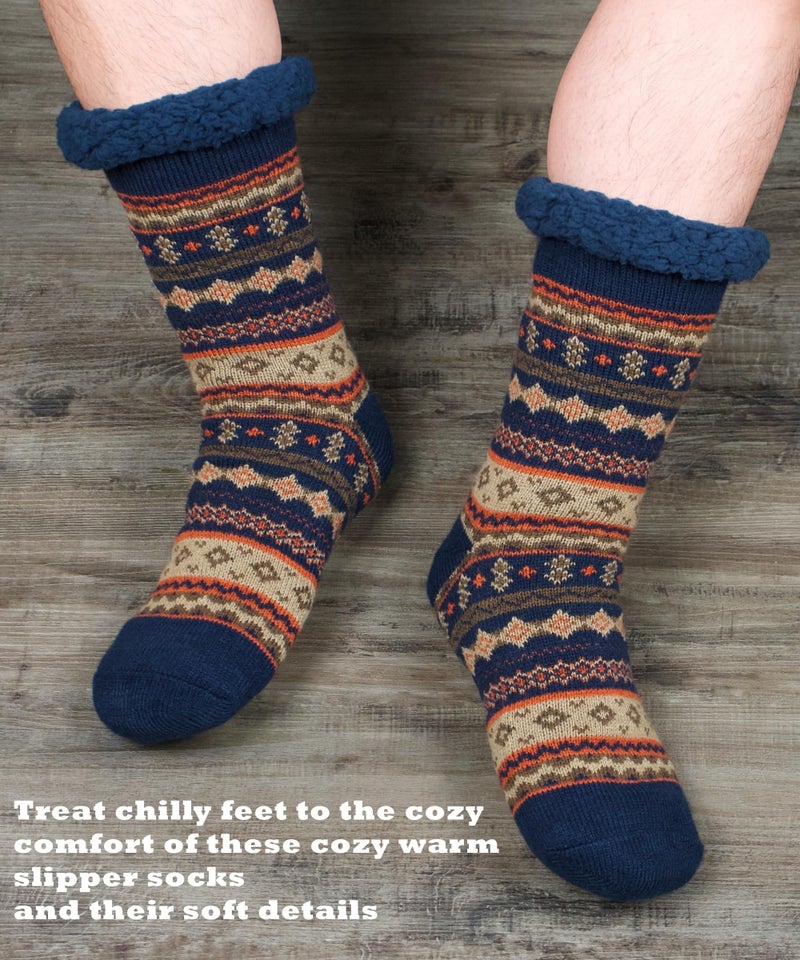 Cozylook Men's Fuzzy Slipper Socks - Non-Slip Grips, Thermal Winter Socks, Plush Sherpa Lined, Gifts & Stocking Stuffers - Image 3