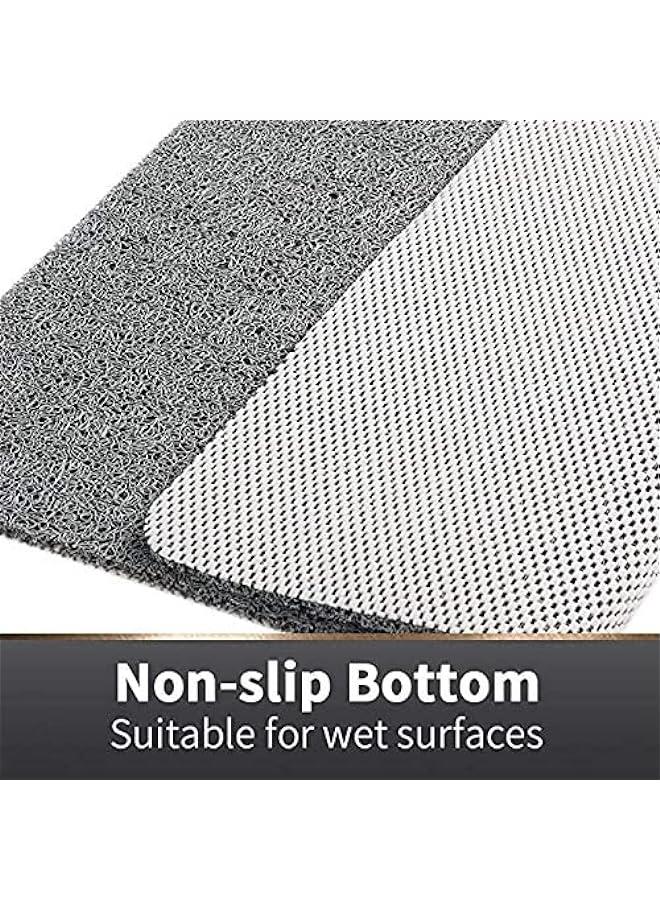Non-Slip Soft Textured Bath Mat, 24x16 Inches, Phthalate-Free, Quick-Drying PVC Loofah Tub Mat with Drain for Shower, Grey Color. - Image 3