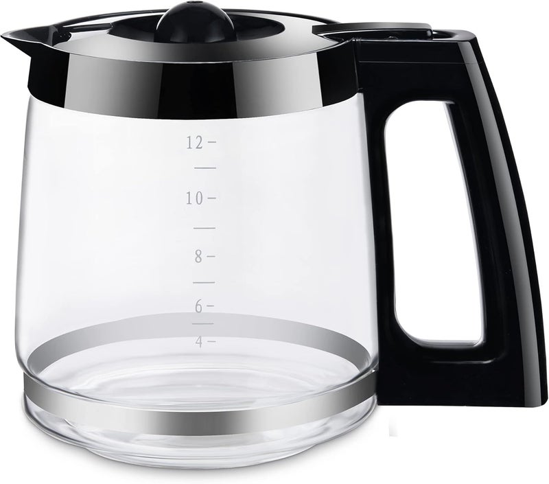 Ulrempart 12-Cup Replacement Glass Carafe | Compatible with Hamilton Beach Coffee Maker Pot | Fit for Models 49980A, 49980Z, 49983, 49618, 46300, 46310, 49976, 49966, 49350 | Black - Image 1