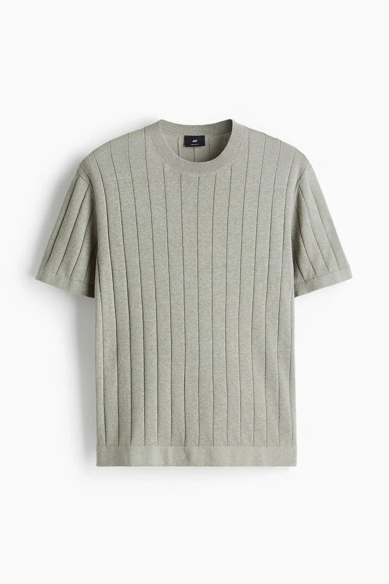 H&M  Regular Fit Knitted T-shirt for Men | Best Price UAE
