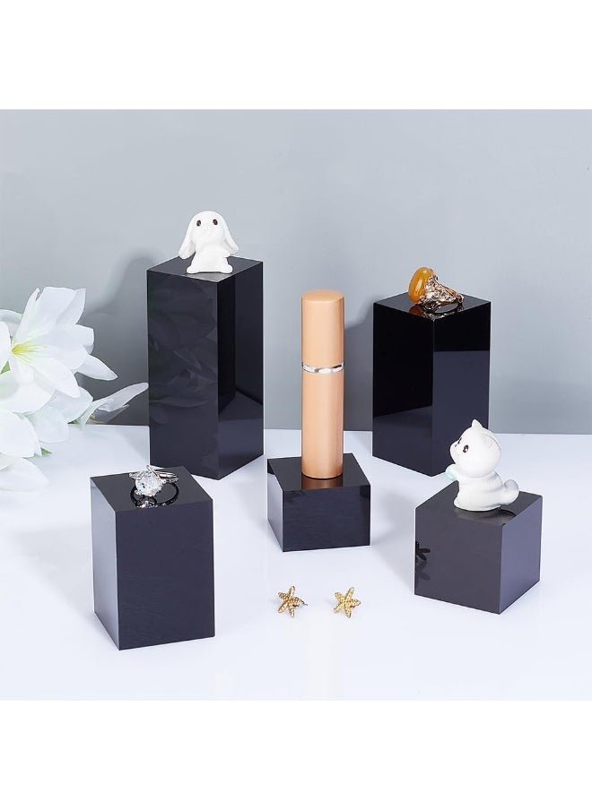 TPGP 5Pcs Black Acrylic Cube Display Block 3/4/6/8/10cm Solid Display Pedestal Stand for Gem Display Jewelry Display Displaying Pop Figures Cosmetic Showing  - Image 5