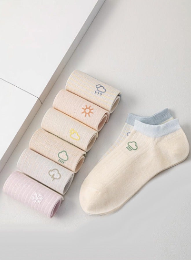 Ten pairs of short sleeved women's socks, thin for summer, non slip, no heel drop, made of cotton 70.3% polyamide fiber (nylon) 26.9% polyurethane elastic fiber (spandex) 2.8% - Image 2