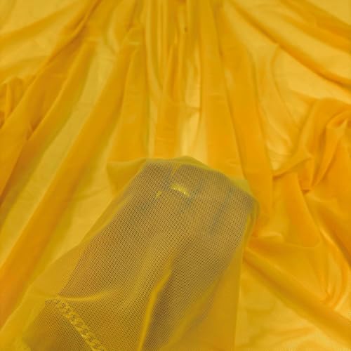 Filloxy Net Fabric Cloth for Multi Purpose Decoration, Parties, Costumes, Gift Packing, Party Decor, Backdrop Material mandap, Pooja Background Ribbon Wedding Decoration (Yellow, 5 Meter), Solid - Image 3