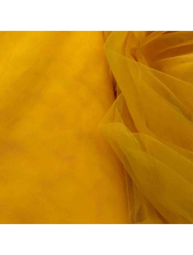 Filloxy Net Fabric Cloth for Multi Purpose Decoration, Parties, Costumes, Gift Packing, Party Decor, Backdrop Material mandap, Pooja Background Ribbon Wedding Decoration (Yellow, 5 Meter), Solid - Image 5