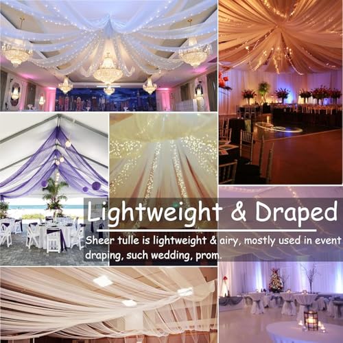 Filloxy Net Fabric Cloth for Multi Purpose Decoration, Parties, Costumes, Gift Packing, Party Decor, Backdrop Material mandap, Pooja Background Ribbon Wedding Decoration (Yellow, 5 Meter), Solid - Image 4