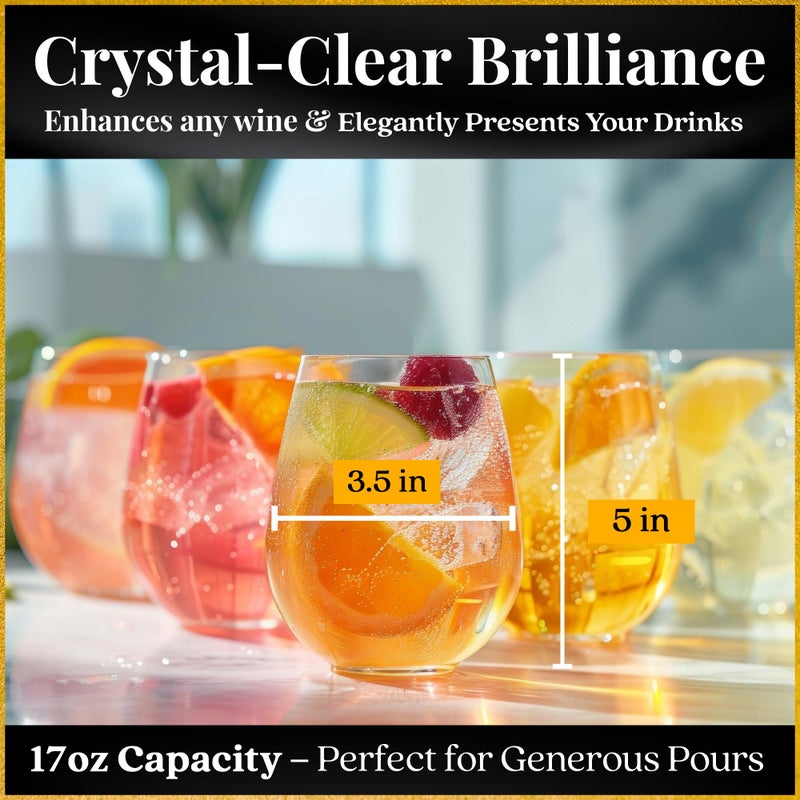 Ravenscroft Improved Design of Our 2017 New York Times Best Stemless Glass â€“ Set of 6 European-Made Stemless Wine Glasses, Reinforced Base for Added Stability & Premium Feel, Dishwasher-Safe, Lead-Free, 17â€¯oz. - Image 5