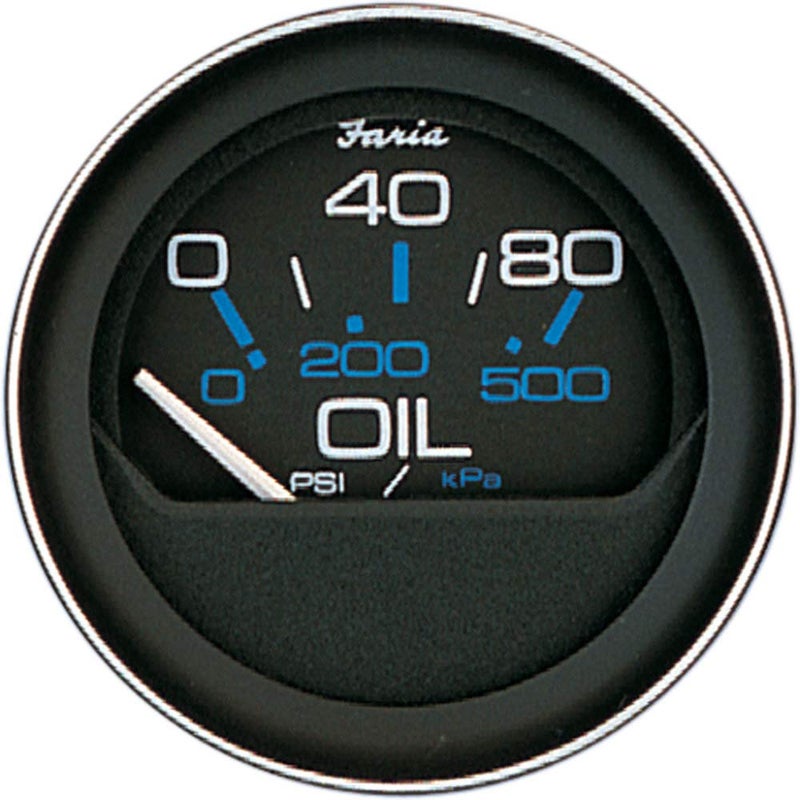 Faria Beede Instruments Faria Beede 13002 Coral Oil Pressure Gauge (80 PSI) - 2"", Black - Image 3