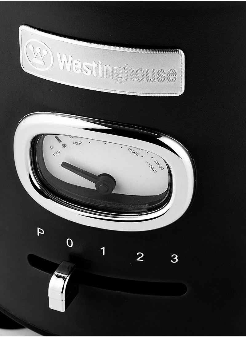 Westinghouse - Westinghouse Retro Food Blender 600 Watt Blender for Kitchen  Smoothie Maker with 1.5 L Glass Jug  Mixer Blender For Milkshake Soup Fruit  Juice and Smoothies  Black - Image 1