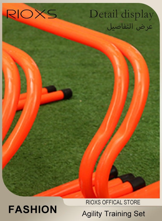 RIOXS Agility Training Hurdles, 5-pack Football Training Fixed Hurdle Rack, Speed Agility Training Set with Storage Carrying Bag, Lightweight Orange Training Hurdles, Practice Agility Hurdles for Adults and Kids, Indoor Outdoor Exercise Equipment  - Image 2