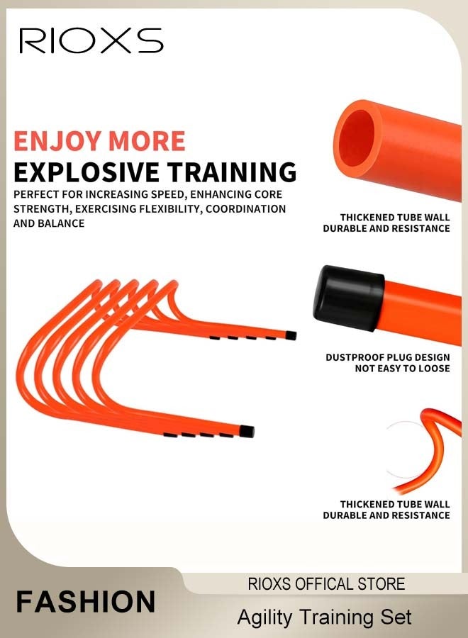 RIOXS Agility Training Hurdles, 5-pack Football Training Fixed Hurdle Rack, Speed Agility Training Set with Storage Carrying Bag, Lightweight Orange Training Hurdles, Practice Agility Hurdles for Adults and Kids, Indoor Outdoor Exercise Equipment  - Image 3