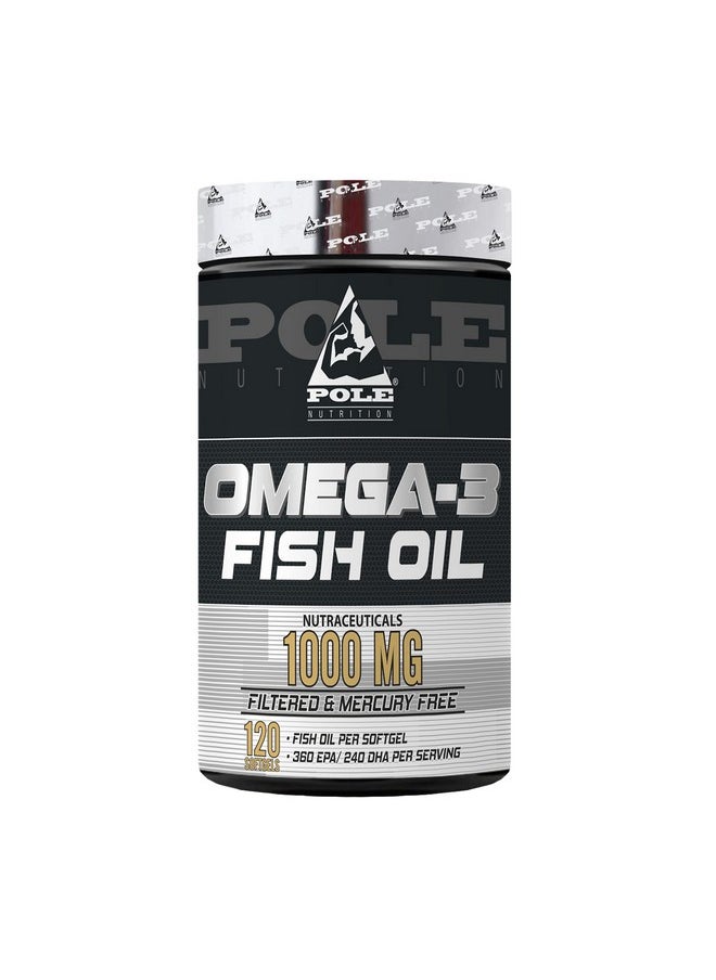 POLE NUTRITION - Omega-3 Fish Oil 1000Mg - 120 Softgels | High Potency Essential Fatty Acids For Heart Health & Wellness - Image 1
