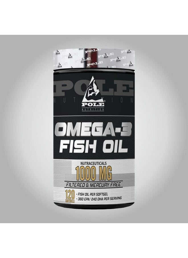 POLE NUTRITION - Omega-3 Fish Oil 1000Mg - 120 Softgels | High Potency Essential Fatty Acids For Heart Health & Wellness - Image 1