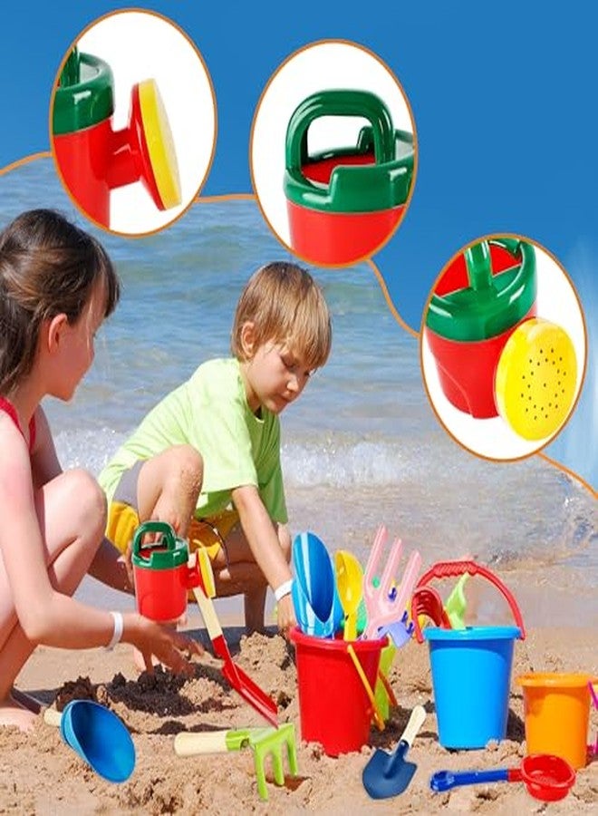 Feradny 8 Pcs Kids Beach Sand Tools Metal Beach Spoon, Fork, Trowel, Rake, Flat and Pointed Shovel Sand Toys with Sturdy Wooden Handle Watering Can Sand Sifter Sieves for Children Beach Gardening Use - Image 4
