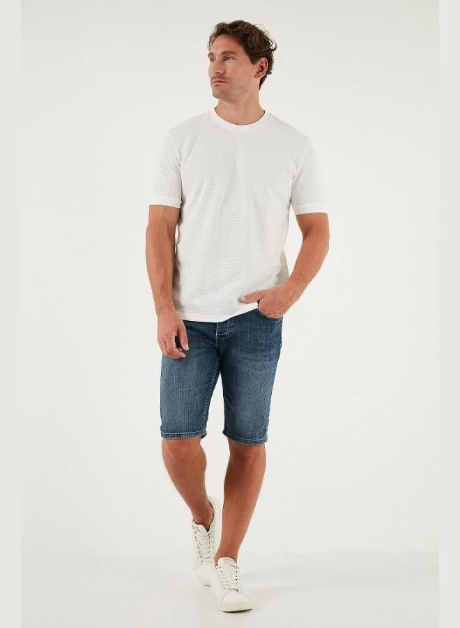 بوراتي تيشيرت رجالي بياقة دائرية بقصة ضيقة من قطن سترتش من بوراتي