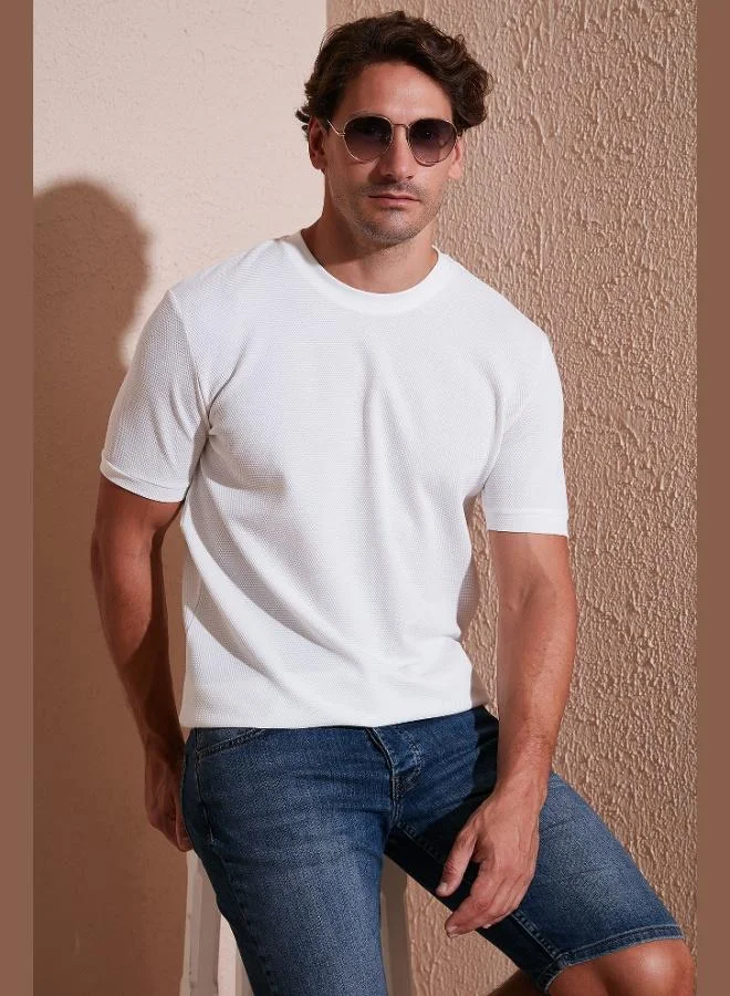 Buratti  Buratti Stretch Cotton Slim Fit Crew Neck T Shirt Men's T-Shirt 5902639 for Men | Best Price UAE