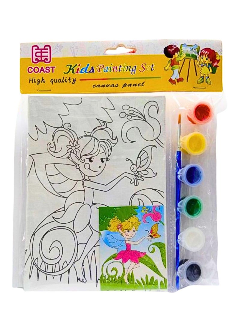 Coast Kids Canvas Painting Sets Included: 1 x Outline Drawn Canvas, 6 Acrylic Colours and 1 x Paint Brush - Image 1