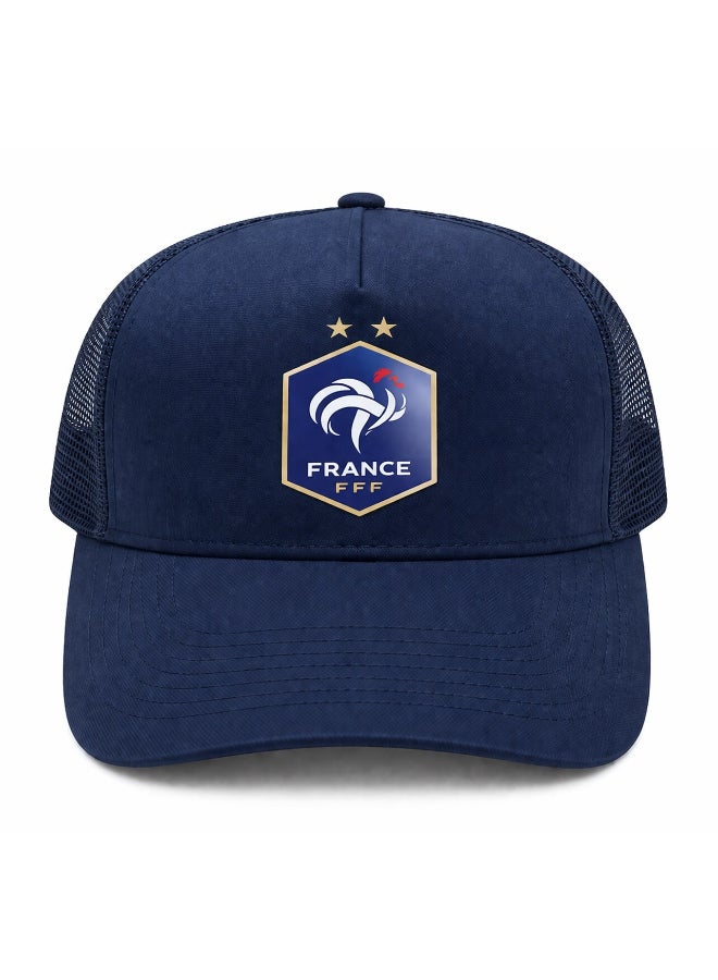 Toyland France Team Cap with Long Brim, Mesh Back, Adjustable Snapback - Image 1