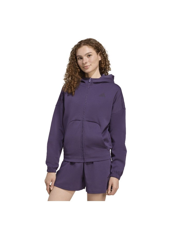 Adidas W Fi Sl Fz Hd Purple Training Track Tops For Women XS - Image 2