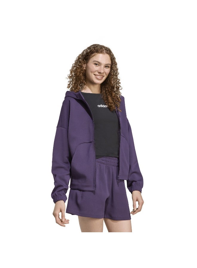 Adidas W Fi Sl Fz Hd Purple Training Track Tops For Women XS - Image 4