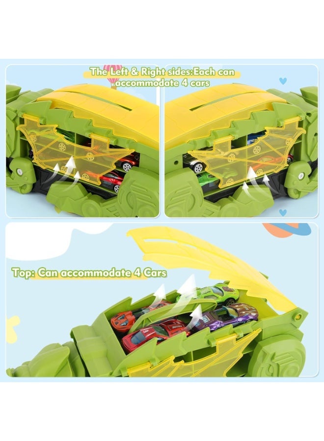 عام مجموعة شاحنات ديناصورية، مجموعة مسارات سباق سيارات ديناصورية متحولة مع 6 سيارات، ألعاب أطفال بعمر 3-8 سنوات. - Image 5
