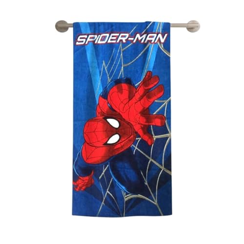 Athom Trendz Athom Living Marvel Spider-Man Cotton Bath Towel 350 GSM for Kids & Adults – Soft, Quick Dry, Super Absorbent, Gentle on Skin, Durable, Blue Superhero Themed Towel for Daily Use - Image 2