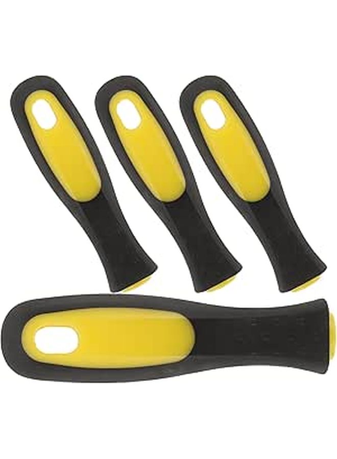 4Pcs Ergonomic Anti Slip File Handles 8 Inch Black Yellow Set For Rasp And File Tools Replacement - Image 1
