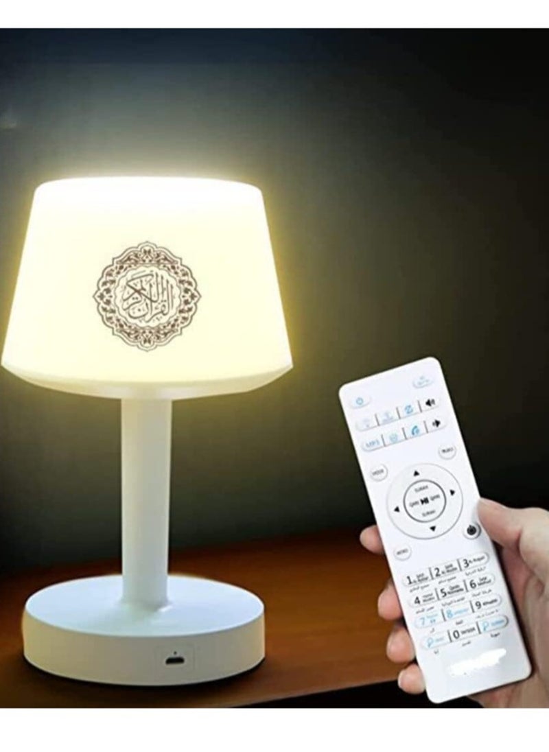 Generic - DAR UL QALAM 7 Colors LED Quran Speaker Table Lamp – 8GB Storage with 16 Reciters u0026 Translations, Remote u0026 App Control - Image 1