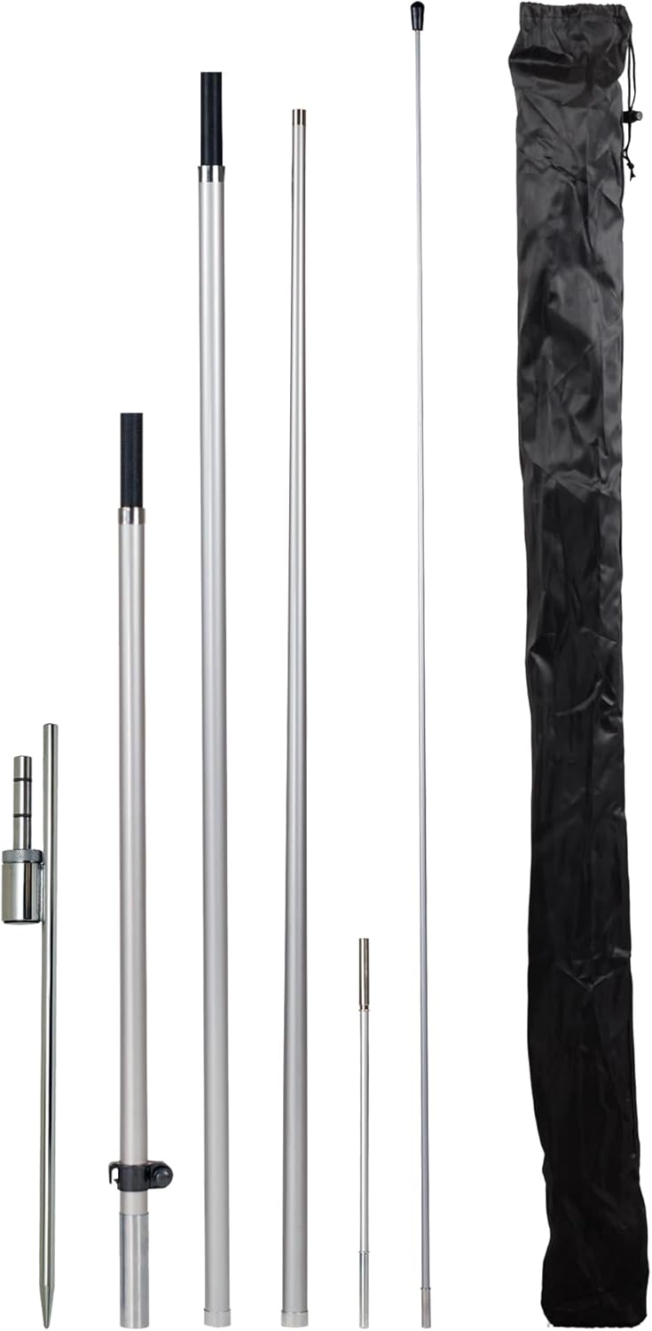 LookOurWay LookOurWay Feather Flag Pole Kit  13 Feet Tall Swooper Flag Pole Kit with Rotating Ground Spike  Banner Flag Pole for 12ft Arc Shaped Outdoor Advertising Flags  - Image 1