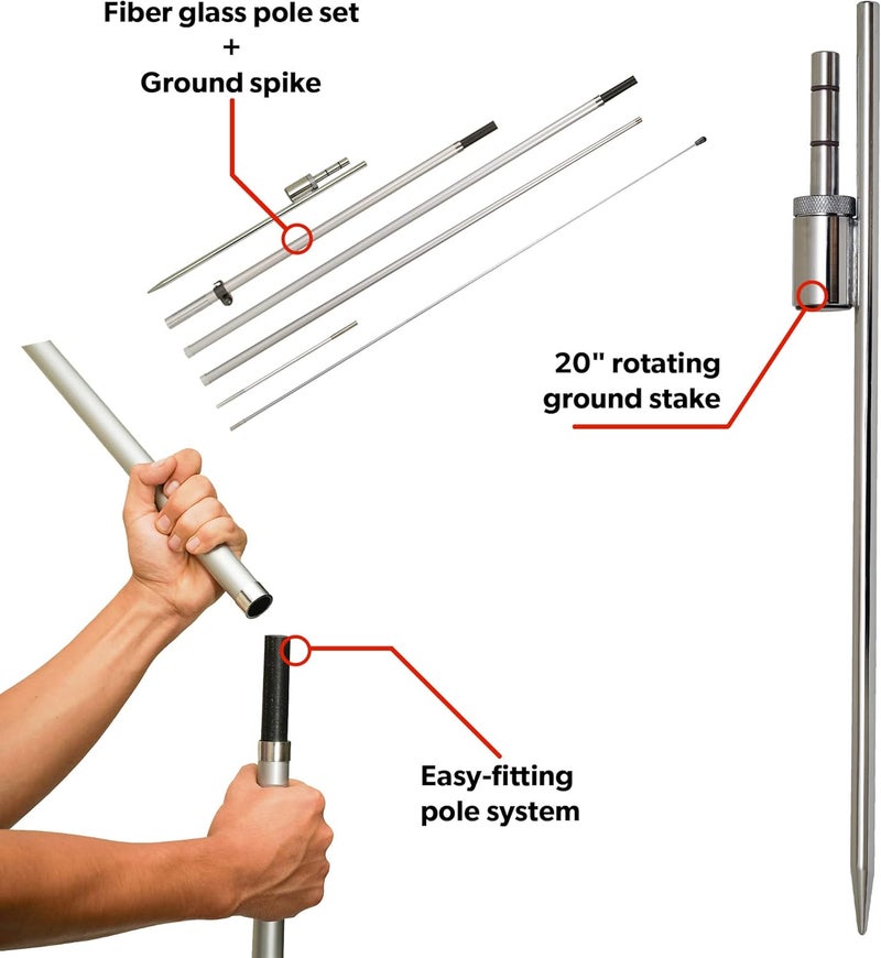 LookOurWay LookOurWay Feather Flag Pole Kit  13 Feet Tall Swooper Flag Pole Kit with Rotating Ground Spike  Banner Flag Pole for 12ft Arc Shaped Outdoor Advertising Flags  - Image 2