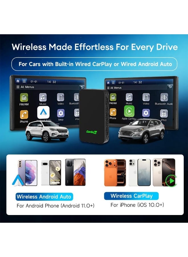 CarlinKit 5.0 C2Air 2-In-1 CarPlay Android Auto Wireless Adapter For Wired CarPlay Android Auto Cars Online Upgrade Plug & Play - Image 4