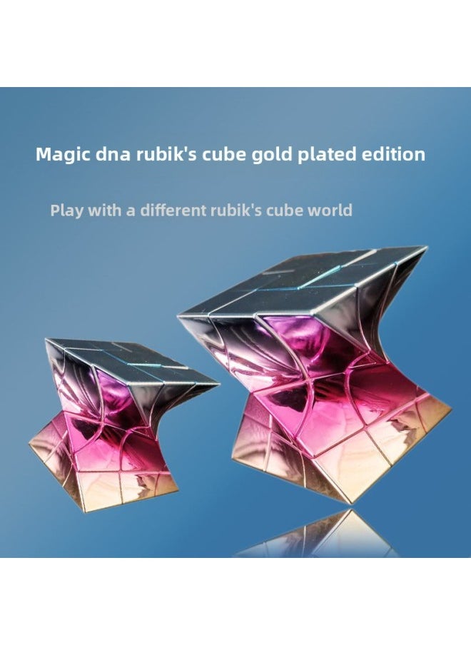 Moyu Culture Same Style DNA Electroplating Twisted Rubik's Cube Third-order Special-shaped Smooth Creative Gradient Rubik's Cube Educational Toys-Color:Electroplating Gradient Cube-Third Order