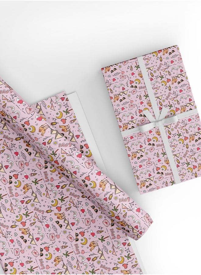 Share the Love Love, Arabic Theme Wrapping Paper (Pack of 4)  - Image 1