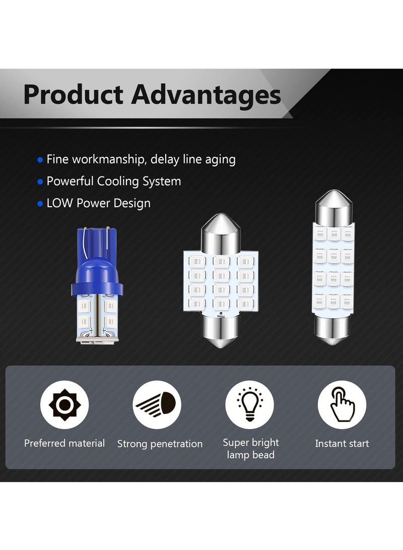 Loquat LED Car Bulb Kit, 24 Pack Blue T10 31 mm 42 mm Dome Light, Festoon Interior Lights, Used for Car Interior Lights, Indoor Map Dome Lights, Trunk Lights, License Lights - Image 3