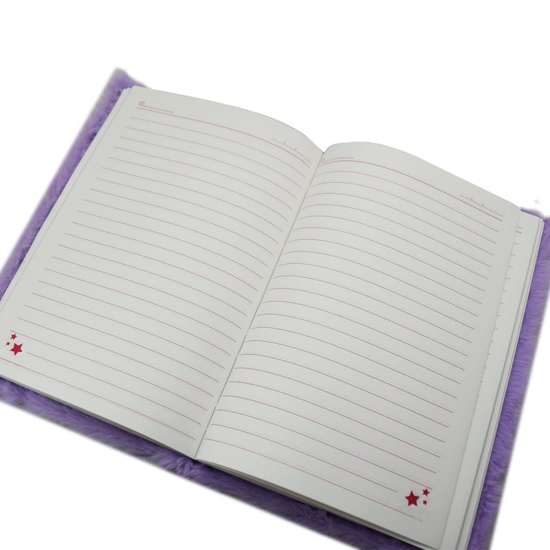 Asera دفتر فخمة من الفرو مع حقيبة قلم مرفقة للأطفال (21.5 * 15 سم) / هدايا عيد الميلاد للأطفال، 70 صفحة (كومومي بنفسجي) - Image 4