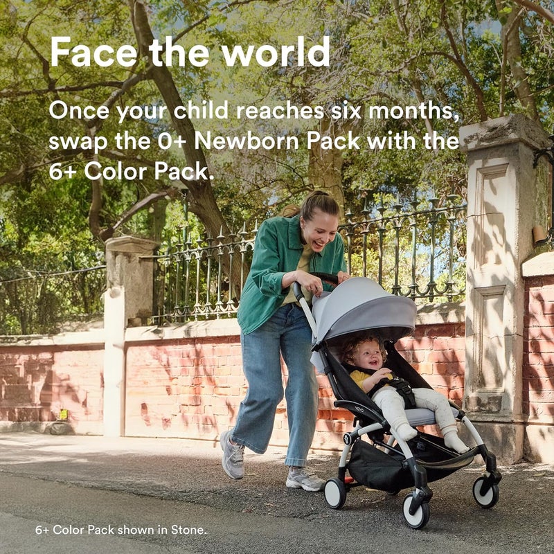 Stokke YOYO3 Stroller with Newborn Pack - Includes White Frame, YOYO 6+ Color Pack & 0+ Newborn Pack - Air France Blue - Image 4