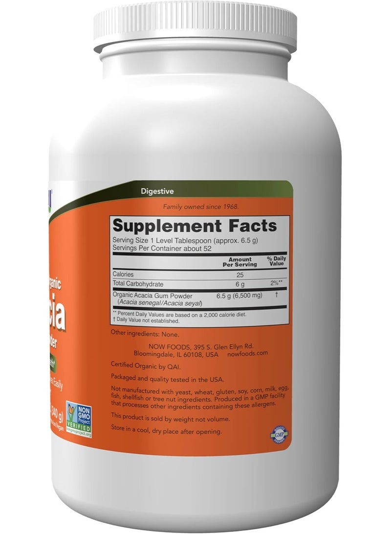 now Certified Organic Acacia Pure Powder 12oz 340g - Image 2