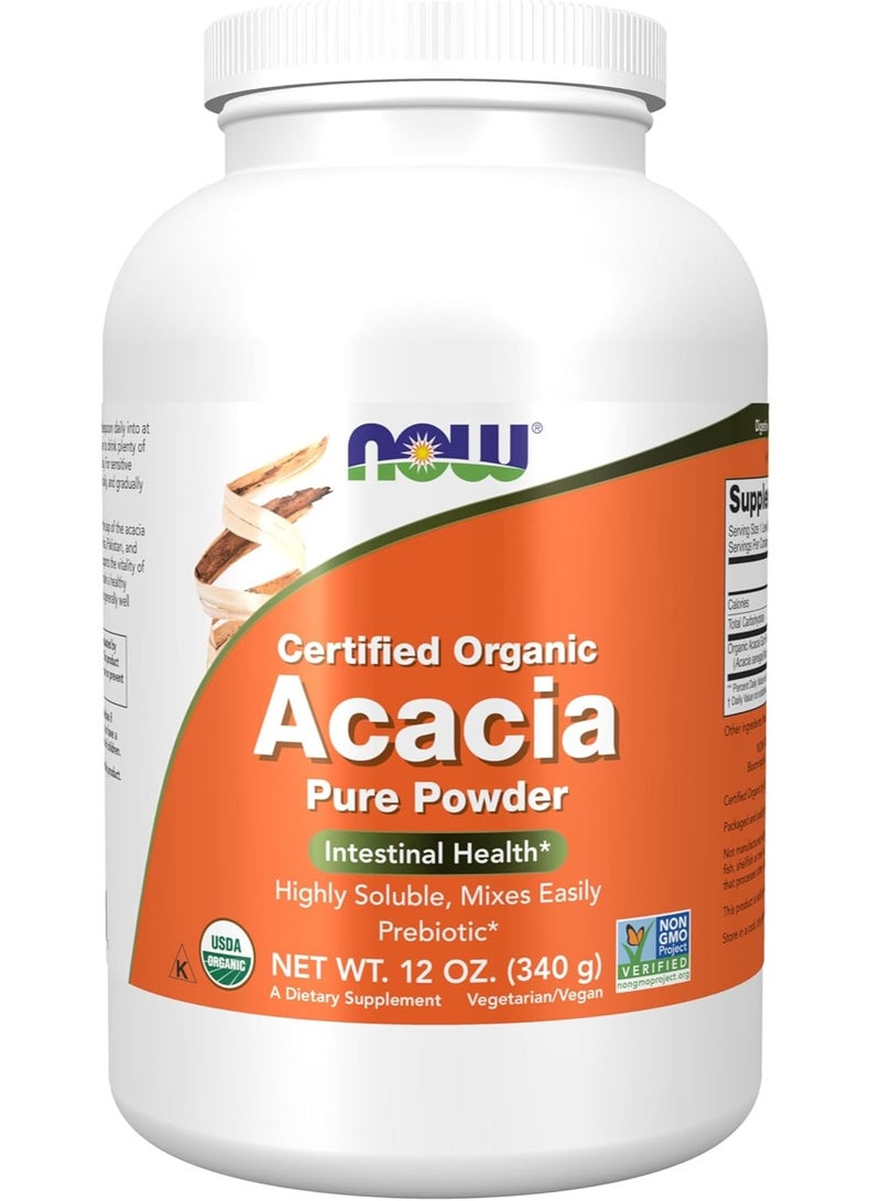 now Certified Organic Acacia Pure Powder 12oz 340g - Image 1