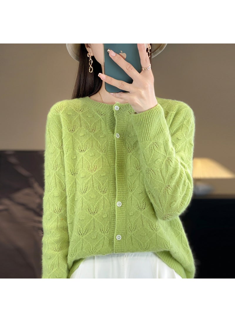 Generic - Long Sleeve Knit Wool Jacket Lemon yellow - Image 1