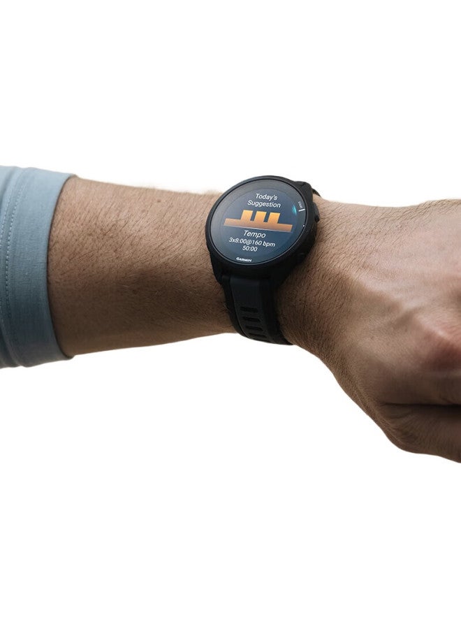 GARMIN ساعة جارمن فوررونر 165 إصدار الموسيقى، أسود منتصف الليل، مراقبة معدل ضربات القلب والأكسجين في الدم، ساعة رياضية للجري والأنشطة الخارجية - Image 2