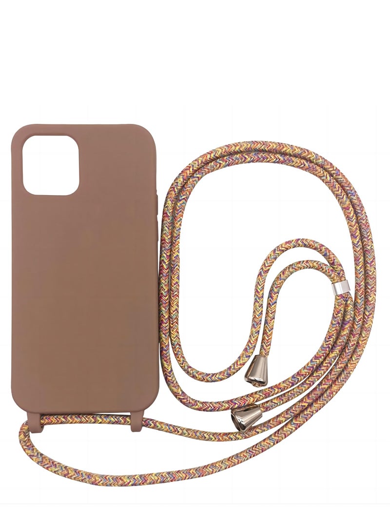 Apple iPhone 15 Pro Max Edge Case Cover With Textile Hanging Rope Brown - Image 1