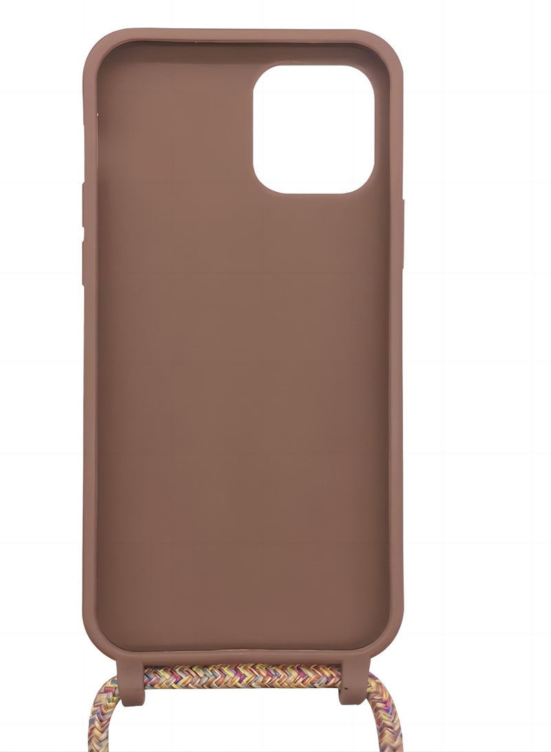 Apple iPhone 15 Pro Max Edge Case Cover With Textile Hanging Rope Brown - Image 2