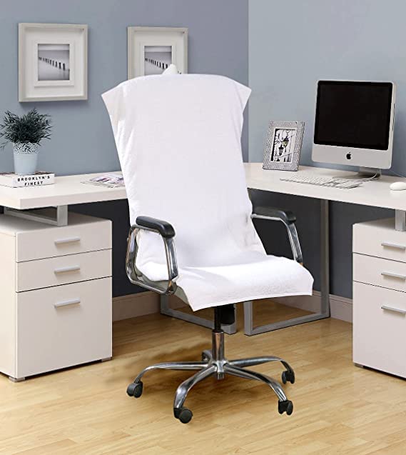 Shree Shyam Office Chair Towel Cover 550 GSM 30 x 72 cm White - Image 1